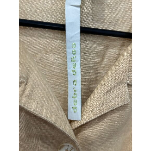 Debra Deroo Beige Button-Up Womens Linen Blouse Jacket Size 22 - Picture 5 of 10